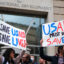 Protestors gather outside of USAID headquarters on Monday in Washington, D.C. Credit: Kayla Bartkowski/Getty Images