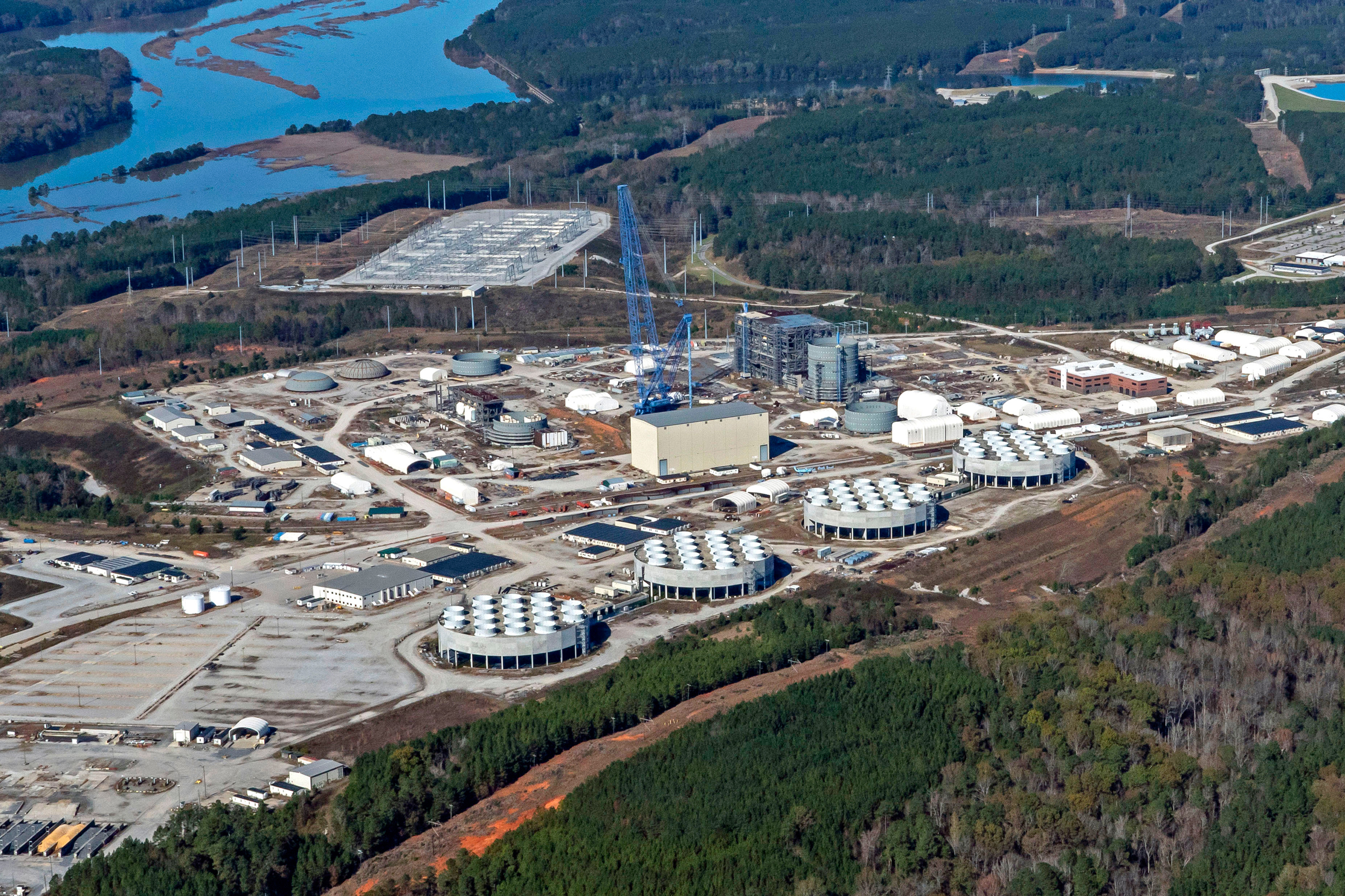 An aerial view of the V.C. Summer nuclear site near Jenkinsville, S.C. Credit: High Flyer