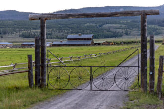 A view of the entrance to a ranch near Dubois, Wyo. Credit: Louise Johns/The Washington Post via Getty Images
