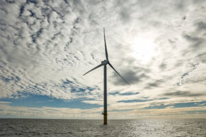 A wind turbine operates at the South Fork Wind Farm in the Atlantic Ocean off of Long Island, N.Y. on Dec. 7, 2023. Credit: Steve Pfost/Newsday RM via Getty Images