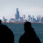 The Chicago skyline is seen across Lake Michigan from Whiting, Ind. Credit: Scott Olson/Getty Images