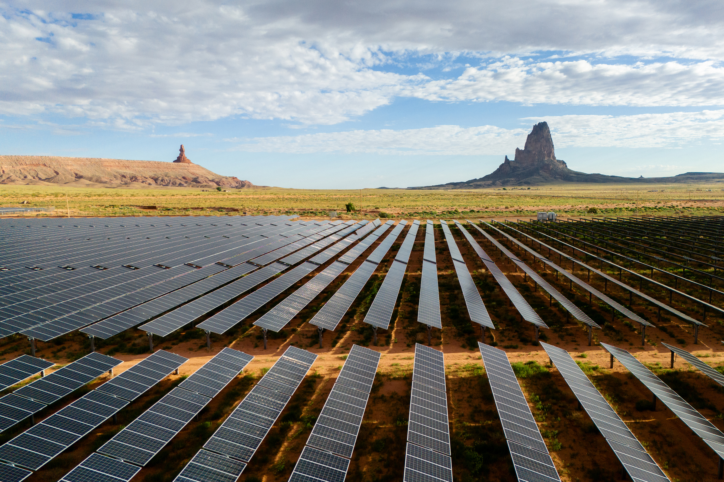 The Kayenta solar farm is seen on June 23, 2024 in Kayenta, Ariz. Credit: Brandon Bell/Getty Images