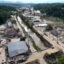 An aerial view of flood damage wrought by Hurricane Helene along the Swannanoa River on Oct. 3, 2024 in Asheville, N.C. There were 27 confirmed weather and climate disasters last year with losses exceeding $1 billion in the United States. Credit: Mario Tama/Getty Images