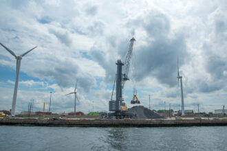 Roofing material is unloaded at the Port of Providence in Rhode Island. Credit: Rick Friedman/Corbis via Getty Images