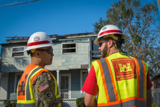 U.S. Army Corps of Engineers members survey damage in Panama City Beach, Fla. on Nov. 19, 2018 after Hurricane Michael hit the area. Credit: U.S. Army Corps of Engineers, Jacksonville District