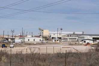 A view of the Waste Control Specialists radioactive and hazardous waste storage site in Andrews, Texas. Credit: Eli Hartman/The Texas Tribune