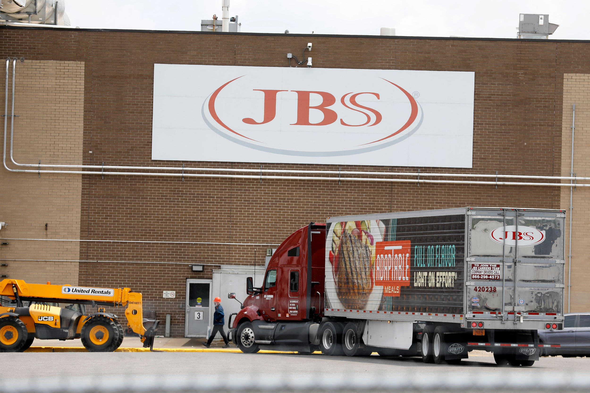 The JBS meat processing plant in Plainwell, Mich. Credit: Jeff Kowalsky/AFP via Getty Images