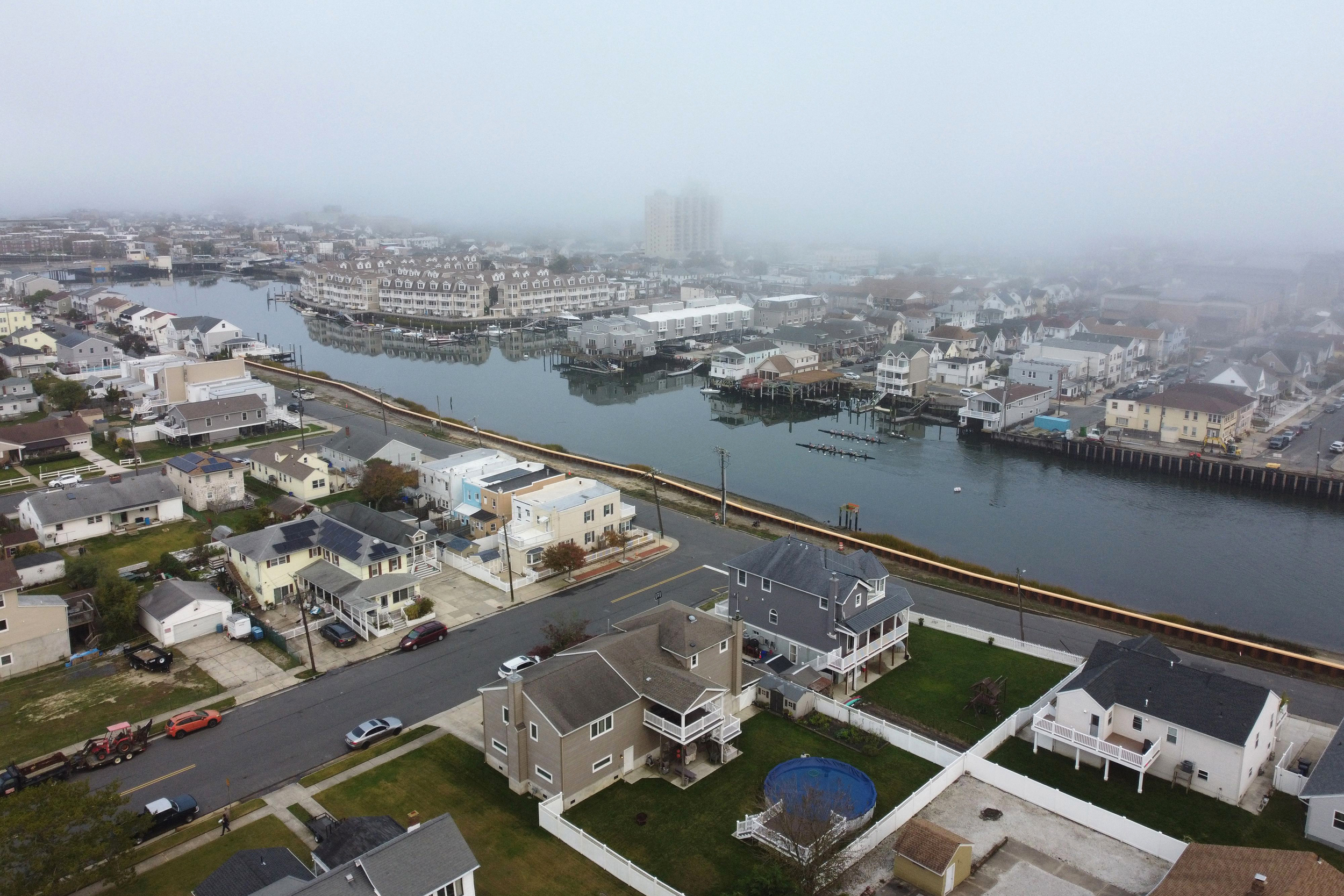 An aerial view of the flood-prone Chelsea Heights neighborhood of Atlantic City, N.J. on Oct. 25, 2022. Credit: Angela Weiss/AFP via Getty Images