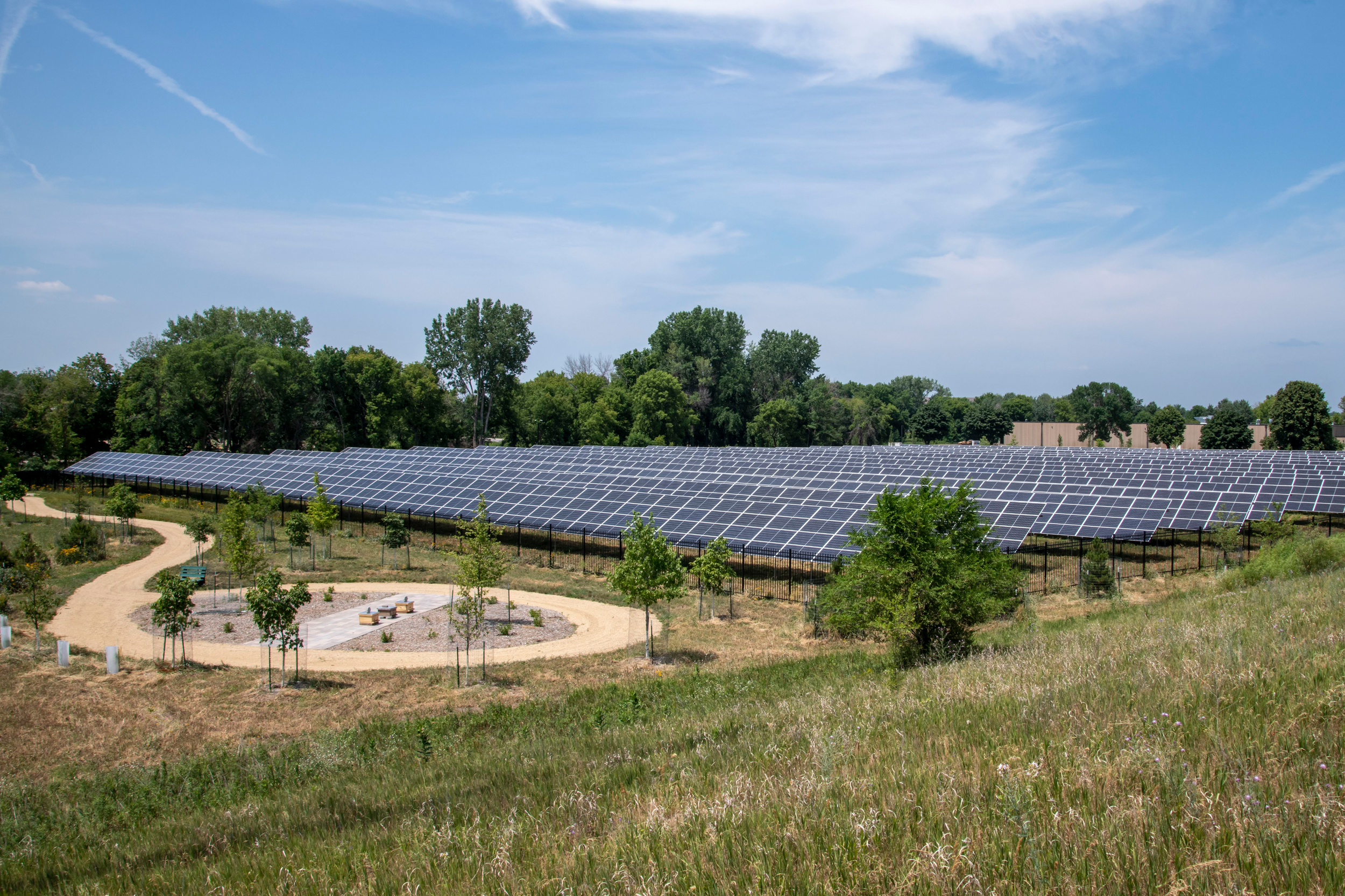 A solar array in Blaine, Minn. Credit: Michael Siluk/UCG/Universal Images Group via Getty Images
