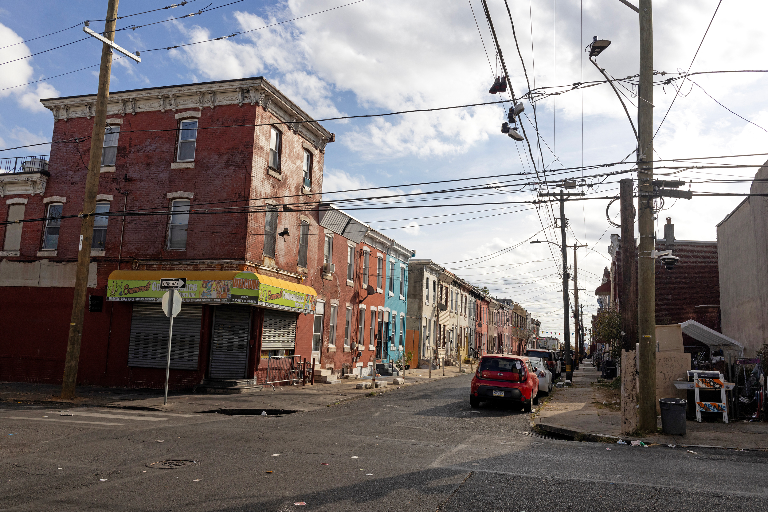A view of a North Philadelphia neighborhood. Some neighborhoods face much higher temperatures in the summer than other areas of the city. Credit: Andrew Lichtenstein/Corbis via Getty Images