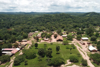 An aerial view of a village in the Chiquitania region of Bolivia on Feb. 12. Credit: Rodrigo Urzagasti/AFP via Getty Images