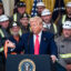 President Donald Trump speaks alongside coal miners before signing executive orders about coal production at the White House on April 8 in Washington, D.C. Credit: Jabin Botsford/The Washington Post via Getty Images