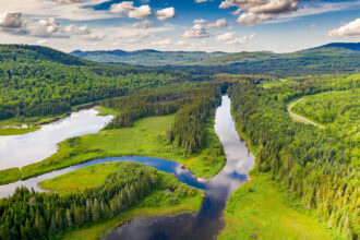 The Magalloway River flows into Parmachenee Lake in western Maine. Credit: Ben Pearson