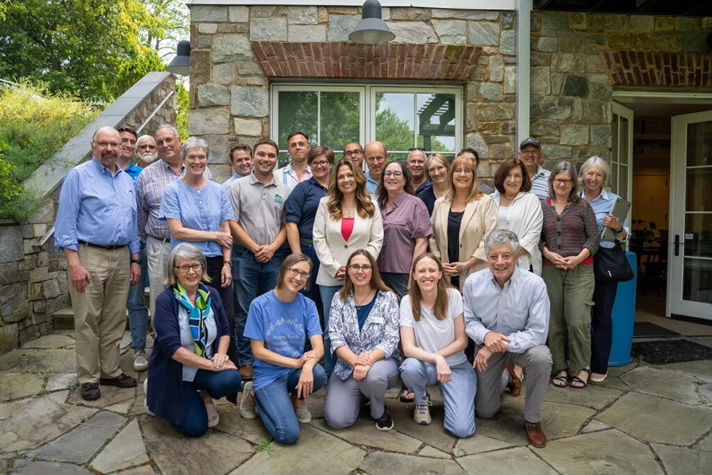 Elena Schlossberg (center) stands with several environmental advocates who formed the Virginia Data Center Reform Coalition. Credit: Courtesy of Piedmont Environmental Council