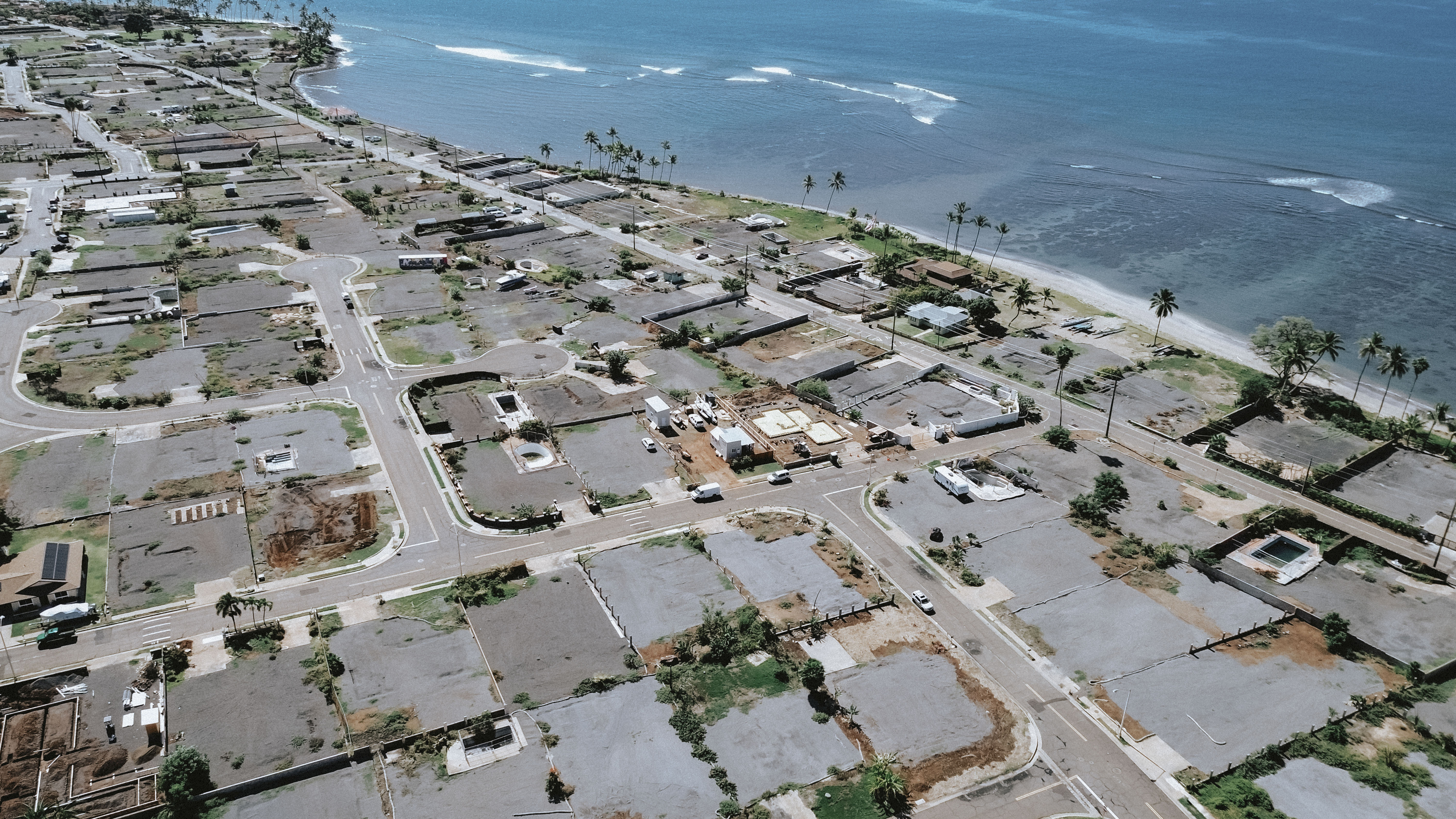The view shows a lot of concrete where houses used to be