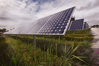 A view of an urban solar farm in Chicago. Credit: Scott Olson/Getty Images