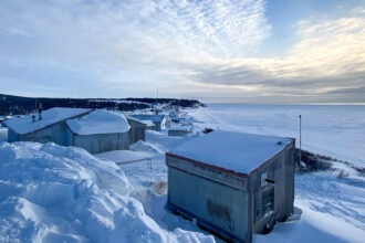 Elim, Alaska is perched above Norton Bay, an inlet of the Bering Sea. Credit: Max Graham/Northern Journal