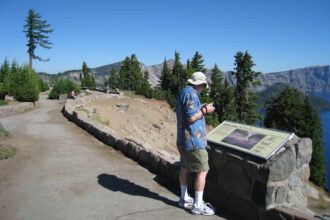 Visitors explore Rim Village at Crater Lake National Park. Credit: NPS