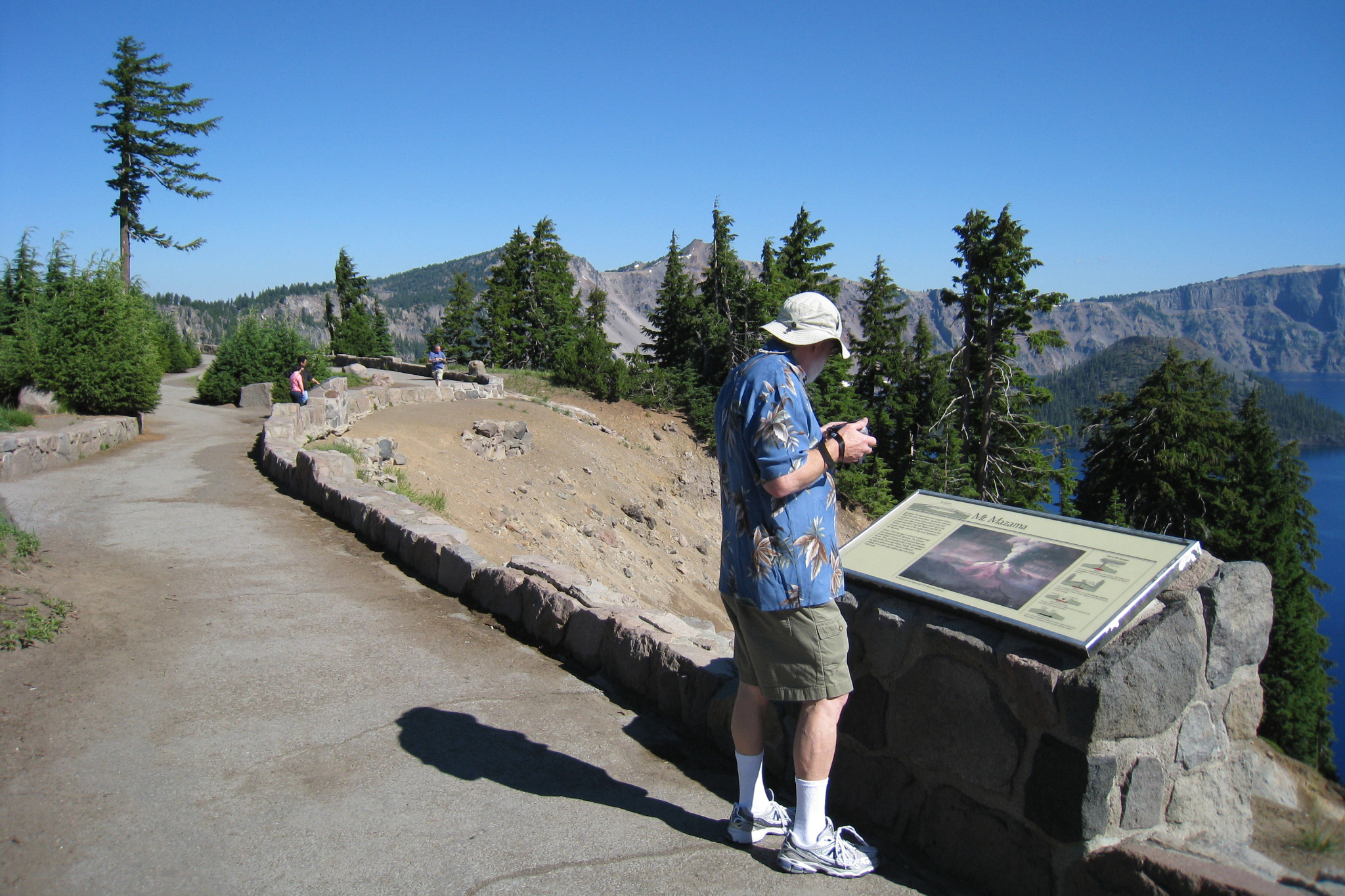Visitors explore Rim Village at Crater Lake National Park. Credit: NPS