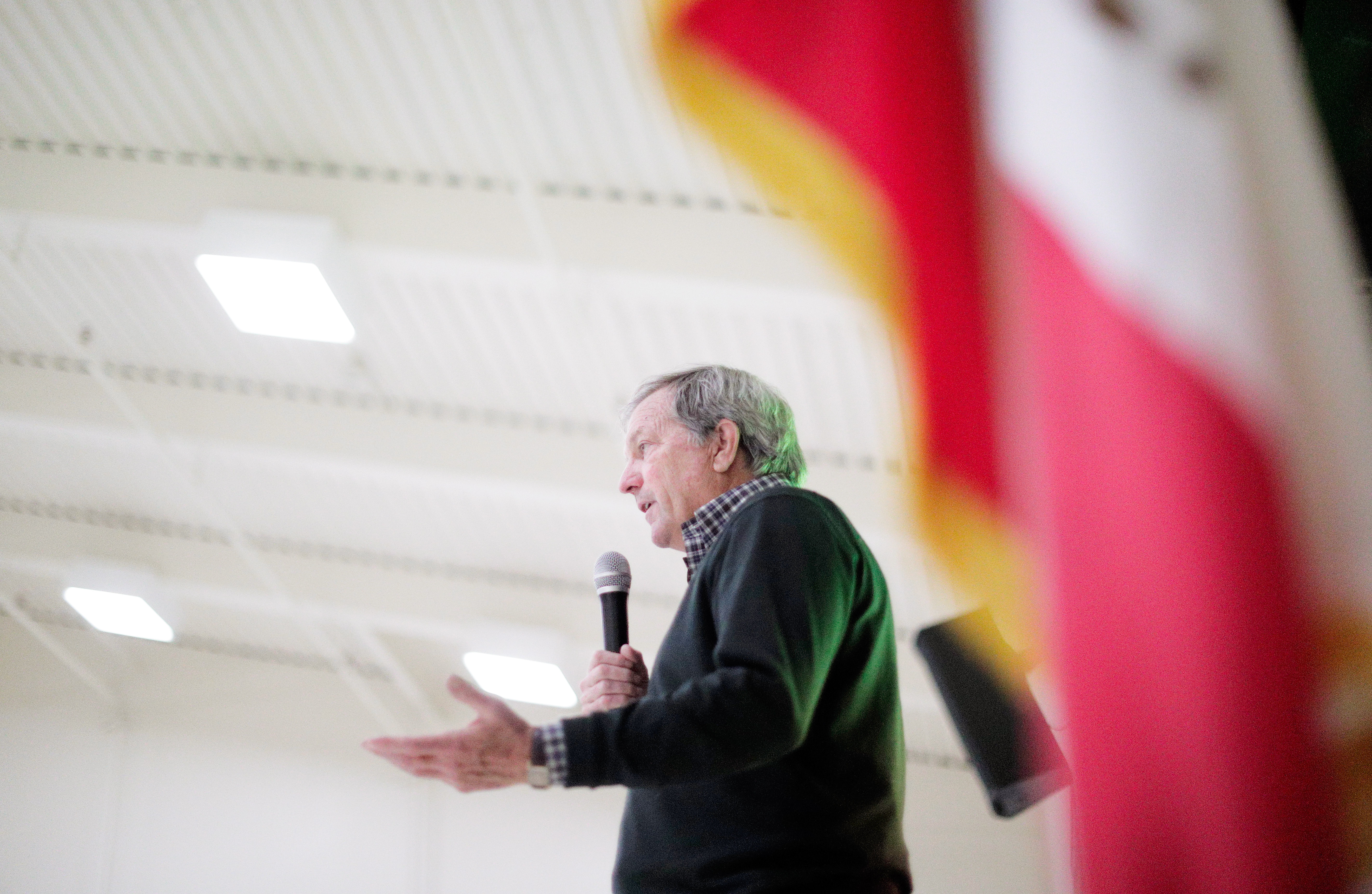 Congressman Mark DeSaulnier speaks to his constituents during a town hall meeting in 2019, similar to the one he held on Thursday. Credit: Carlos Avila Gonzalez/The San Francisco Chronicle via Getty Images.