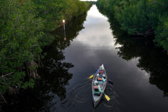 Visitors navigate the Flamingo Canal in Everglades National Park on Feb. 2, 2023, in Homestead, Fla. Credit: Bonnie Jo Mount/The Washington Post via Getty Images
