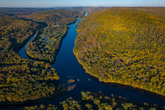 The Delaware River flows through Pennsylvania near the New Jersey border. Credit: Visions of America/Joseph Sohm/Universal Images Group via Getty Images