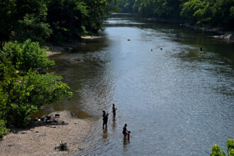 The Monocacy River flows through Dickerson, Md., before reaching the Potomac River. Credit: Michael S. Williamson/The Washington Post via Getty Images