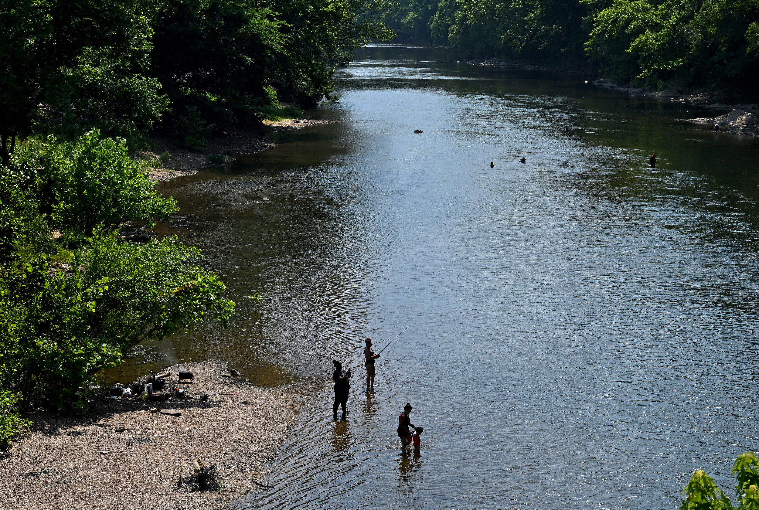 The Monocacy River flows through Dickerson, Md., before reaching the Potomac River. Credit: Michael S. Williamson/The Washington Post via Getty Images
