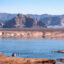 A houseboat is docked on Lake Powell in the Glen Canyon National Recreation Area, as the critical Colorado River reservoir sits at only a third of its capacity on July 10 in Page, Ariz. Credit: Rebecca Noble/Getty Images