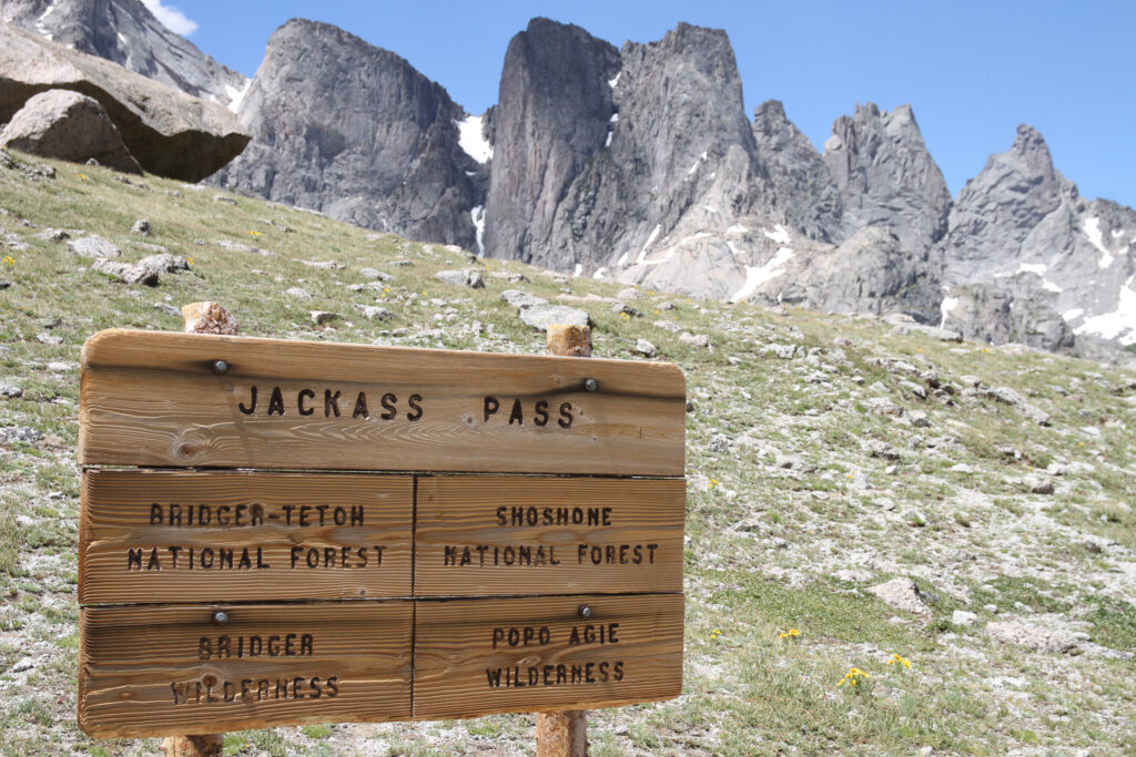 Jackass Pass sits along the Continental Divide, and also marks the dividing line between wilderness areas in the Bridger-Teton and Shoshone National Forests. The pass descends east into the Cirque of the Towers, which surrounds Lonesome Lake. Credit: Mike Koshmrl/WyoFile