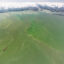 An aerial view of a Lake Erie harmful algal bloom in August 2019. Credit: Zachary Haslick/Aerial Associates Photography for NOAA Great Lakes Environmental Research Laboratory