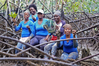 Members of the Afro-descendant community in mangrove roots in Colombia. Credit: Conservation International