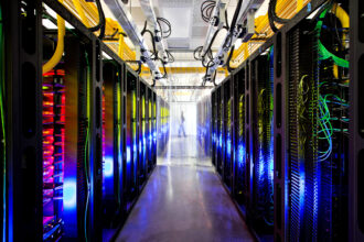 Inside Google’s data center in Council Bluffs, Iowa. Credit: Google