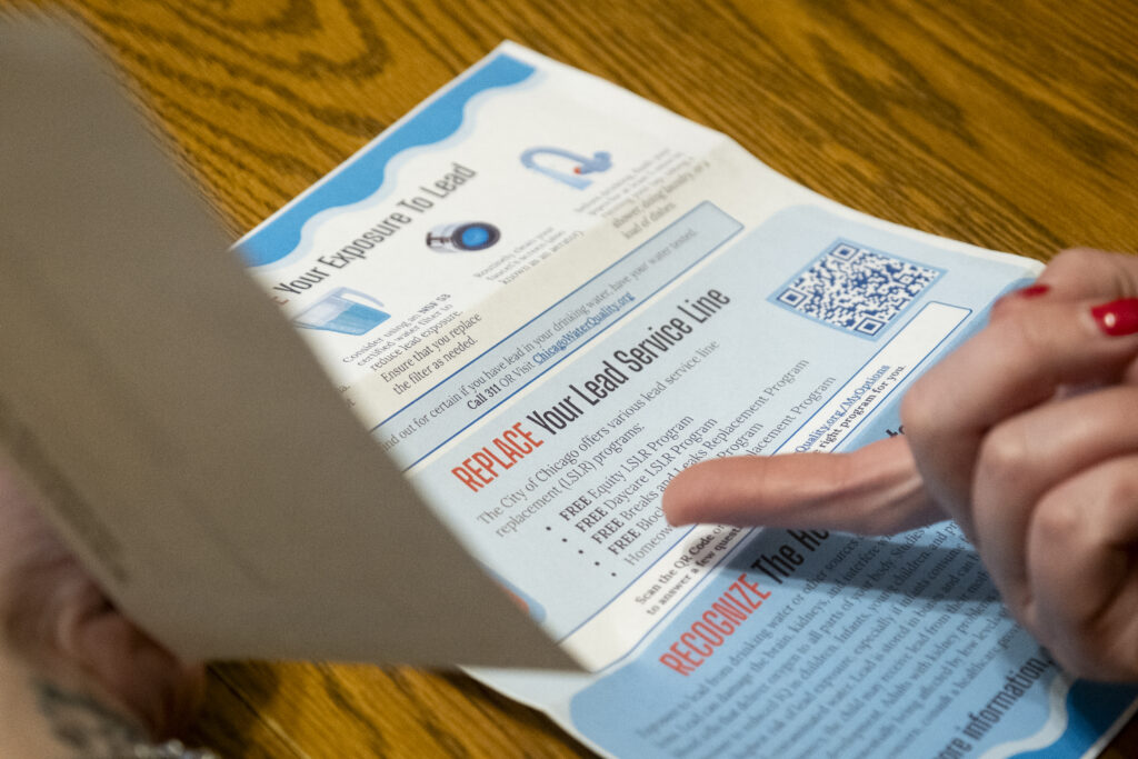 The city letter has text including, "Exposure to Lead," and "Replace Your Lead Service Line"