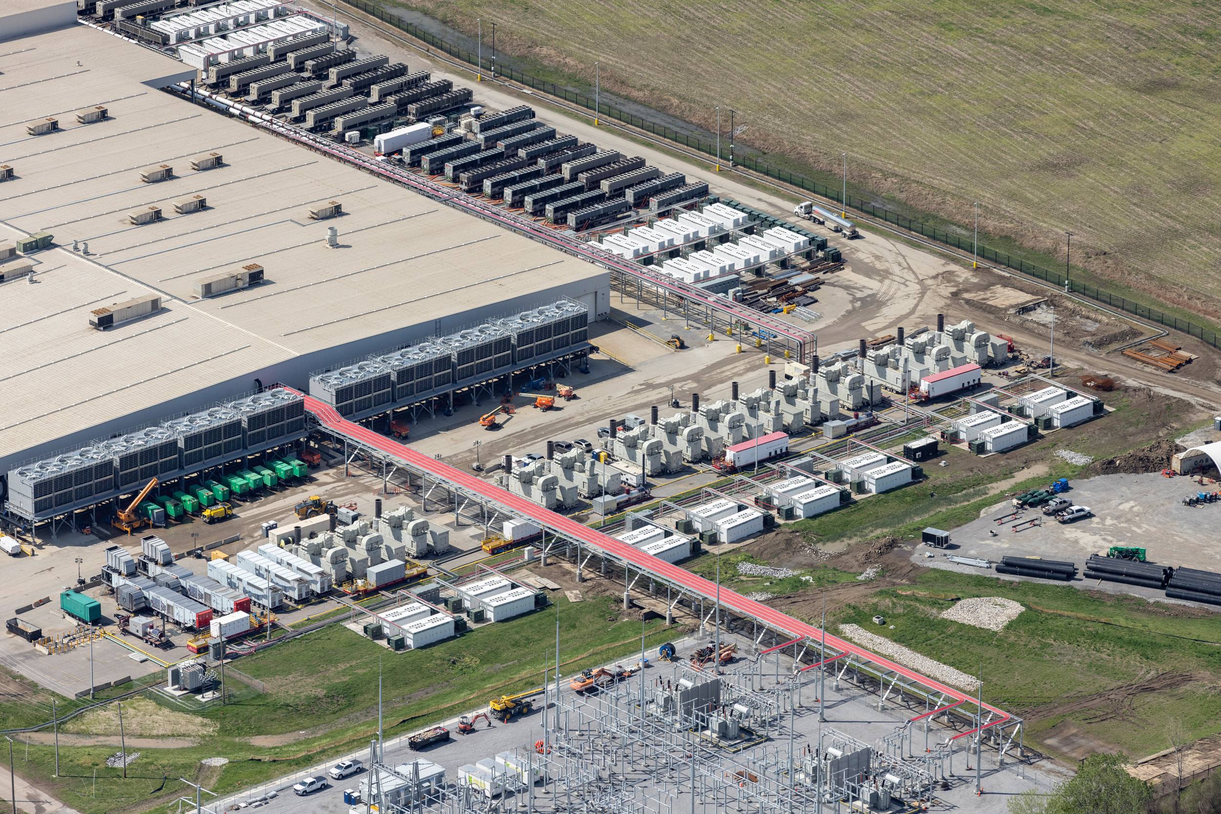 An aerial view of the xAI data center, called Colossus, in Memphis, Tenn. Credit: Steve Jones, Flight by Southwings for SELC