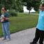 Samuel Corona (right) and Katia Balba give a “toxic tour” at Steelworkers Park in Chicago with their organization, Alliance of the Southeast, on July 17. Credit: Fern Alling/Inside Clean Energy