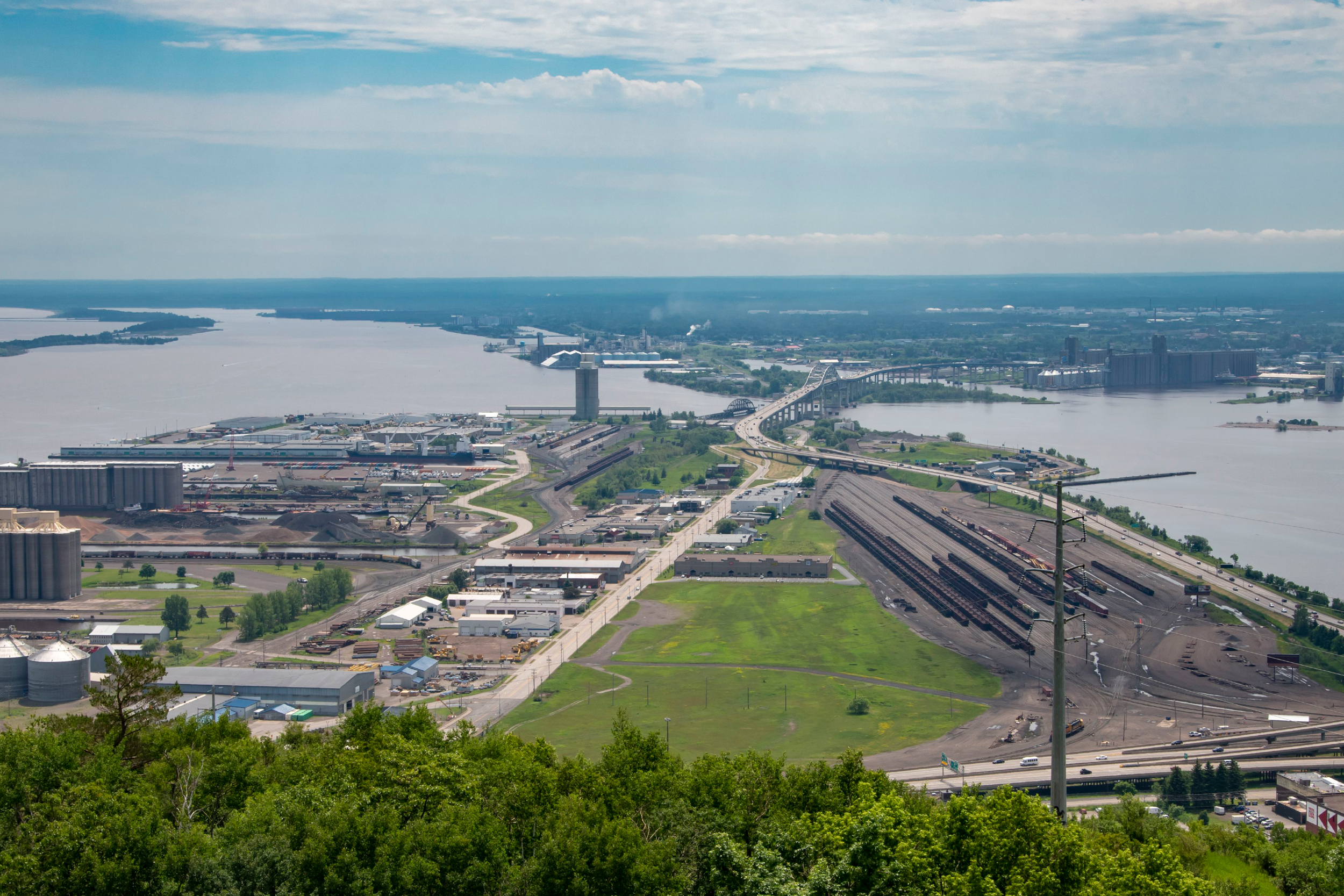 A view of an industrial harbor off the shores of Lake Superior in Duluth, Minn. Credit: Michael Siluk/Universal Images Group via Getty Images