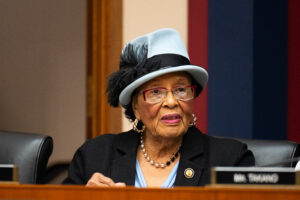 Rep. Alma Adams (D-N.C.) attends a House committee hearing on Feb. 5 in Washington, D.C. Credit: Bill Clark/CQ-Roll Call, Inc via Getty Images