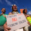 Waorani people protest against the oil tenders opened by the Ecuadorian Government on May 13 in Quito, Ecuador. Credit: Franklin Jacome/Agencia Press South via Getty Images