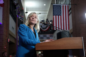 Virginia Democratic gubernatorial candidate, former Rep. Abigail Spanberger speaks to supporters during a rally on June 16 in Henrico County, Va. Credit: Win McNamee/Getty Images