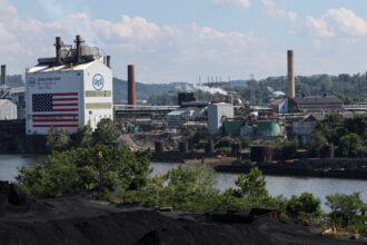 U.S. Steel’s Clairton Coke Works is seen following an explosion at the Pennsylvania plant on Aug. 11. Credit: Rebecca Droke/AFP via Getty Images