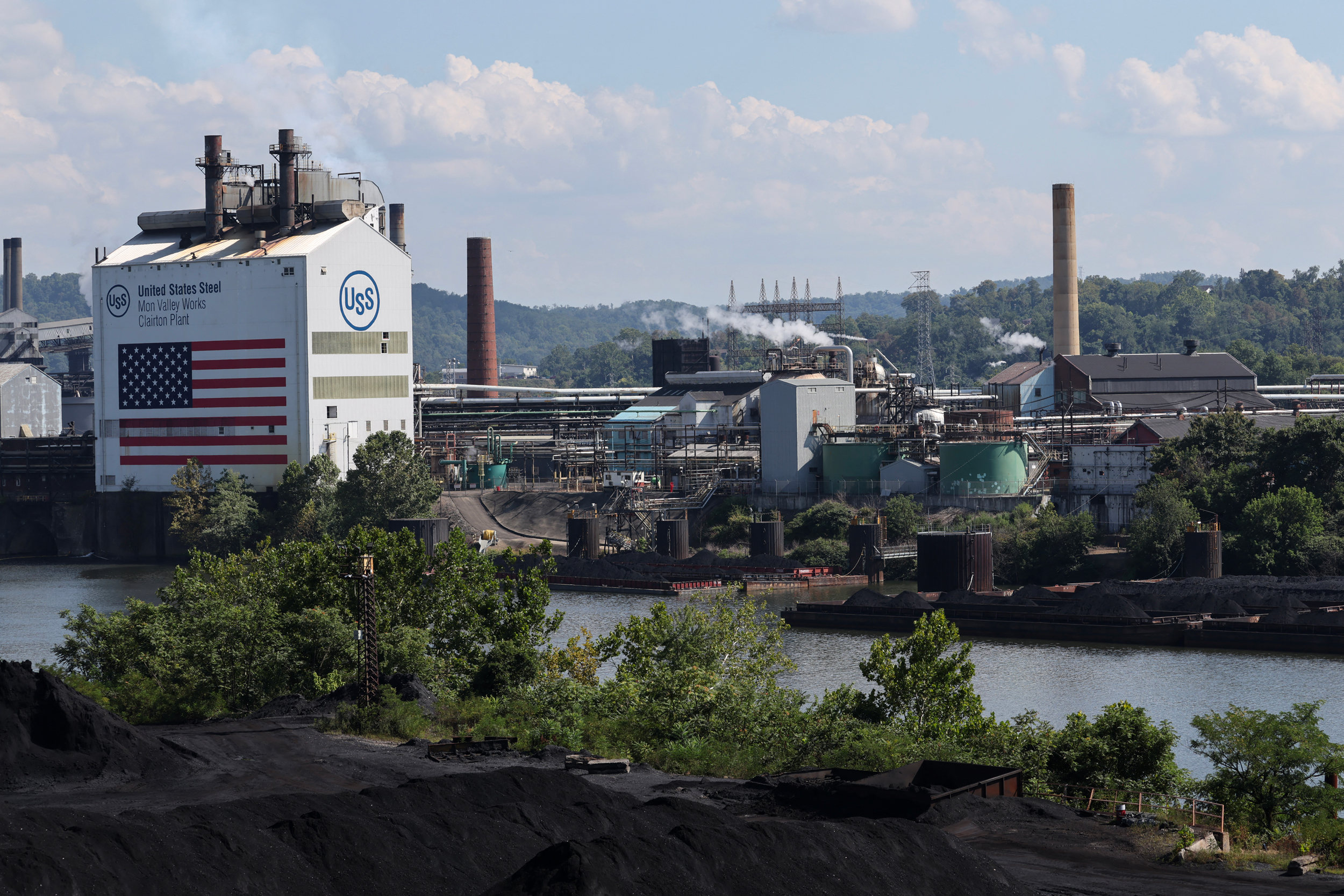 U.S. Steel’s Clairton Coke Works is seen following an explosion at the Pennsylvania plant on Aug. 11. Credit: Rebecca Droke/AFP via Getty Images