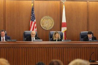 The Alabama Public Service Commission gathers for a meeting on Tuesday, where the commissioners approved Alabama Power’s request to buy the Lindsay Hill Generating Station for $622 million. Credit: Courtesy of Alabama Public Service Commission