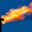 A blackened pipe with a large gout of flame swirling out of the top.