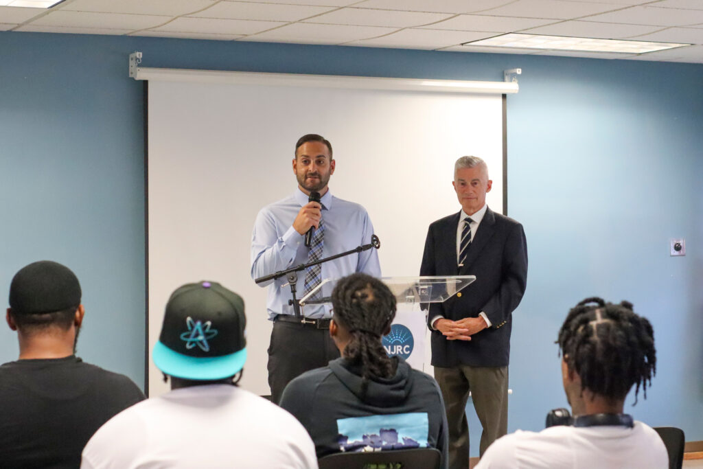The New Jersey Reentry Corporation sends off its third cohort of solar panel installation seminar participants with a morning program. Credit: Rambo Talabong/Inside Climate News