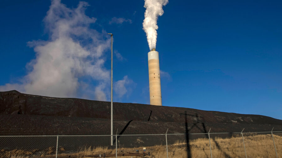 A bank of coal is seen in front of the Naughton coal-fired power plant in Kemmerer, Wyo. Credit: Natalie Behring/Getty Images