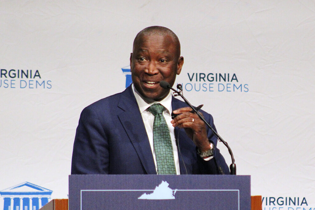 House Speaker Don Scott speaks during a Democratic candidate event in Petersburg, Va. Credit: Charles Paullin/Inside Climate News