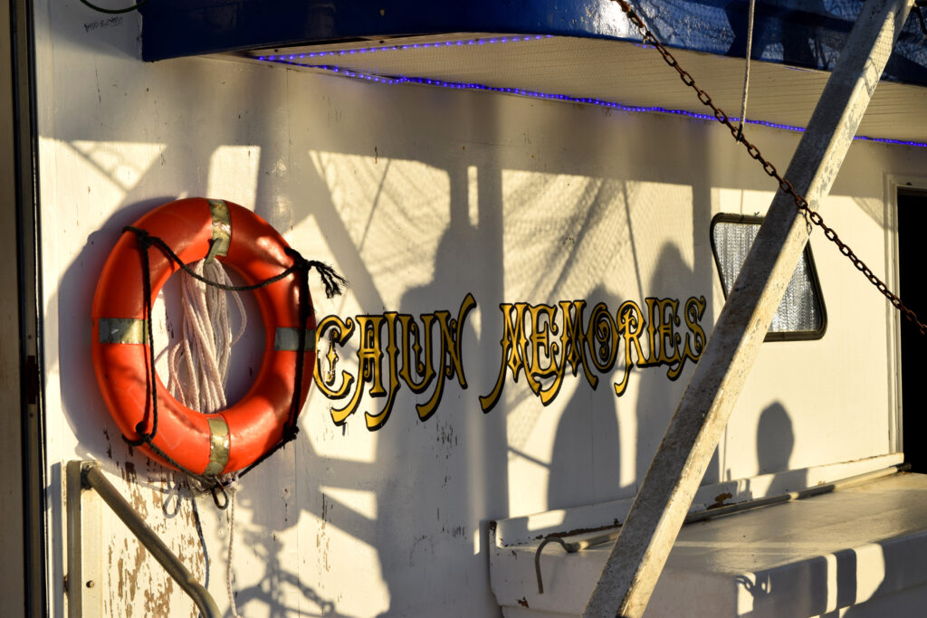 Ray Mallet’s boat Cajun Memories on the Calcasieu River near Cameron, La. Credit: Phil McKenna/Inside Climate News