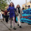 Olivia Vesovitch (center), Georgi Fischer (right) and Eva Lighthiser (back) arrive at the U.S. District Court of Montana in Missoula on Sept. 16. Credit: Elisabeth Kwak-Hefferan