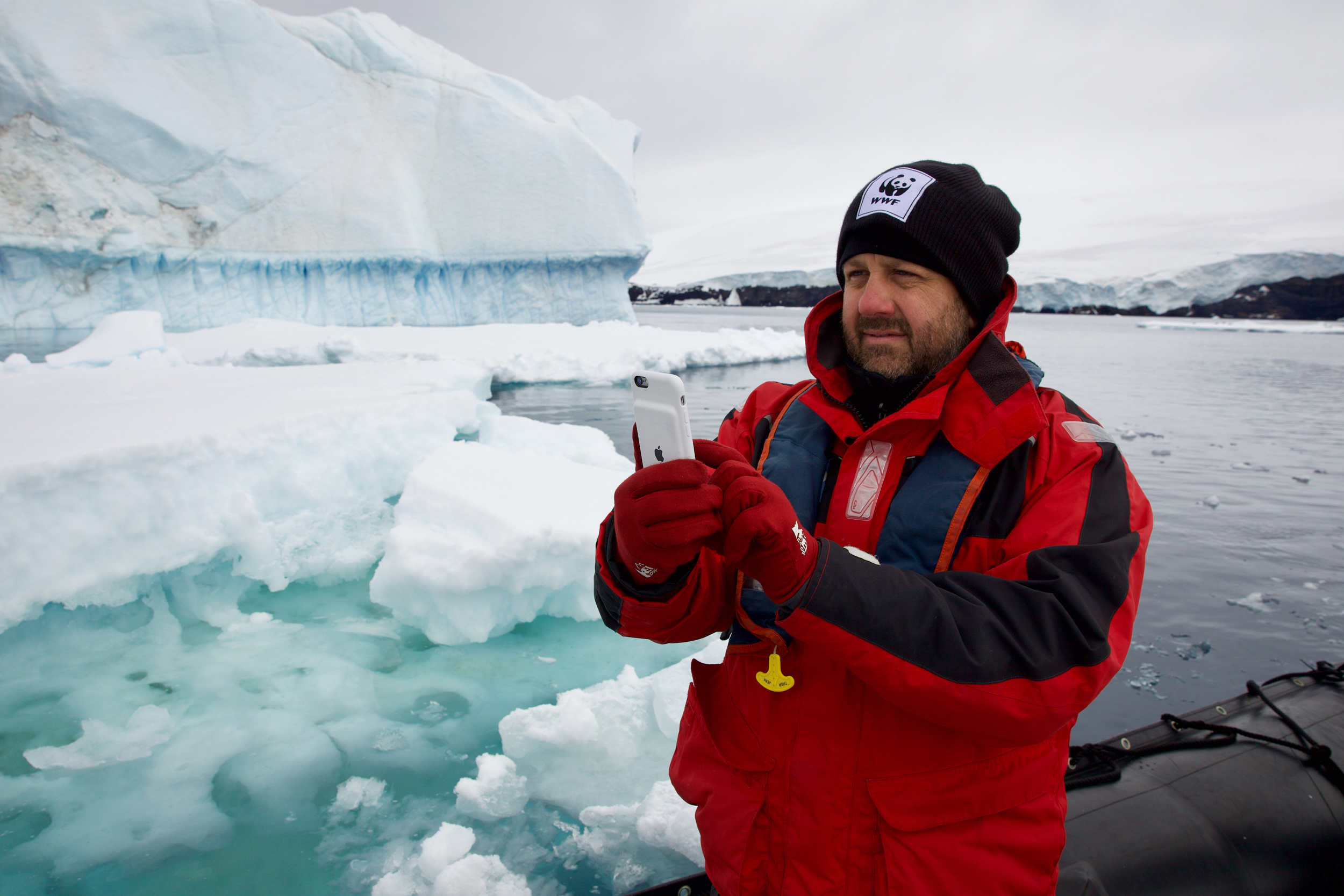 Chris Johnson, marine scientist and conservation strategist, leads WWF’s Protecting Whales and Dolphins Initiative. As part of this work, he works in collaboration with other international whale researchers to better understand how and where baleen whales feed in the Southern Ocean. Credit: WWF-AUS